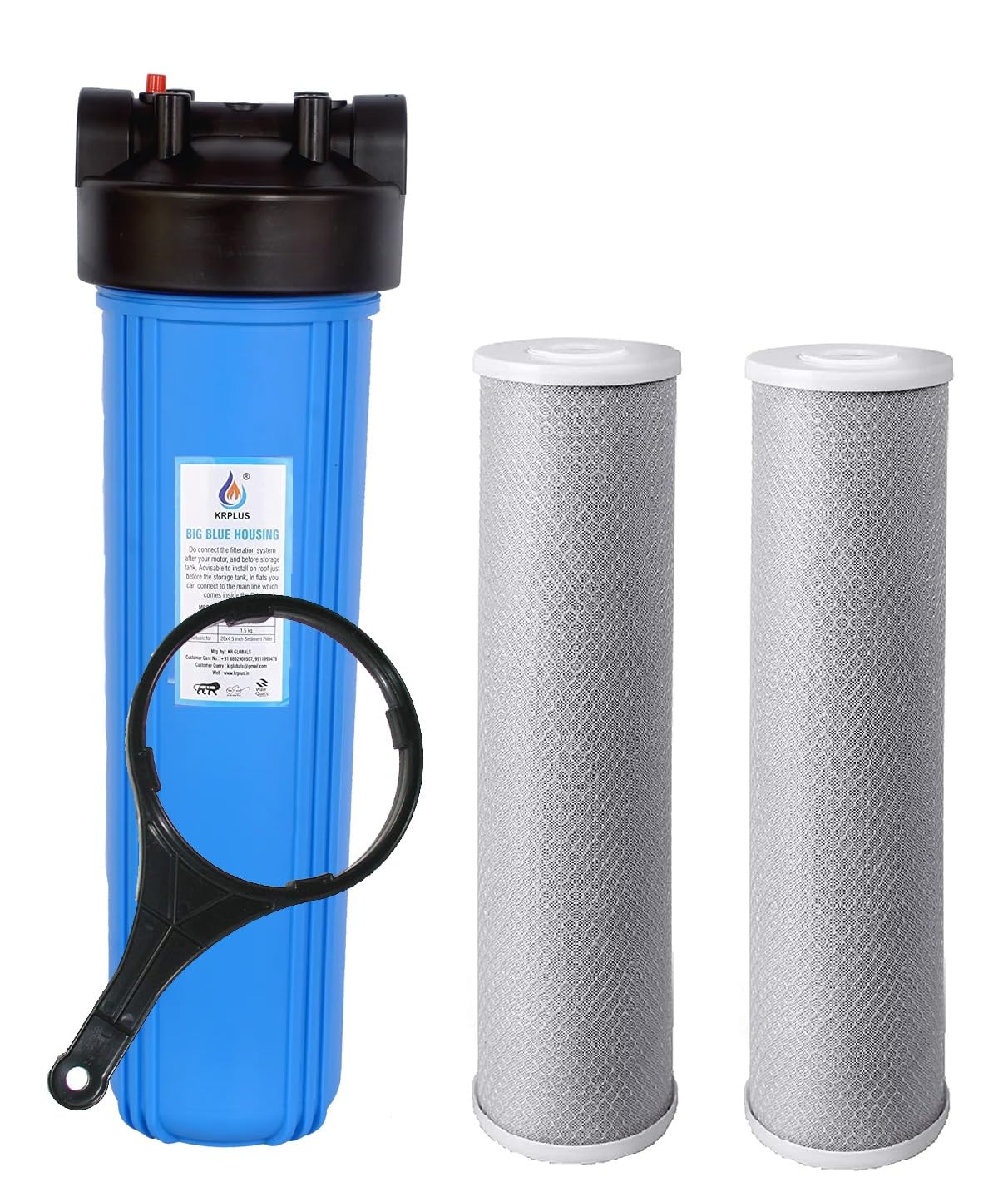 KRPLUS® 20 Inch Big Blue Jumbo Filter Housing with 2 Pcs of Jumbo
