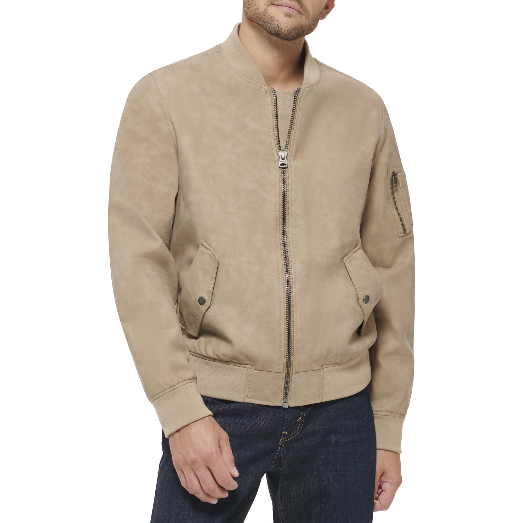 Levi's Men's Faux Leather Varsity Bomber Jacket