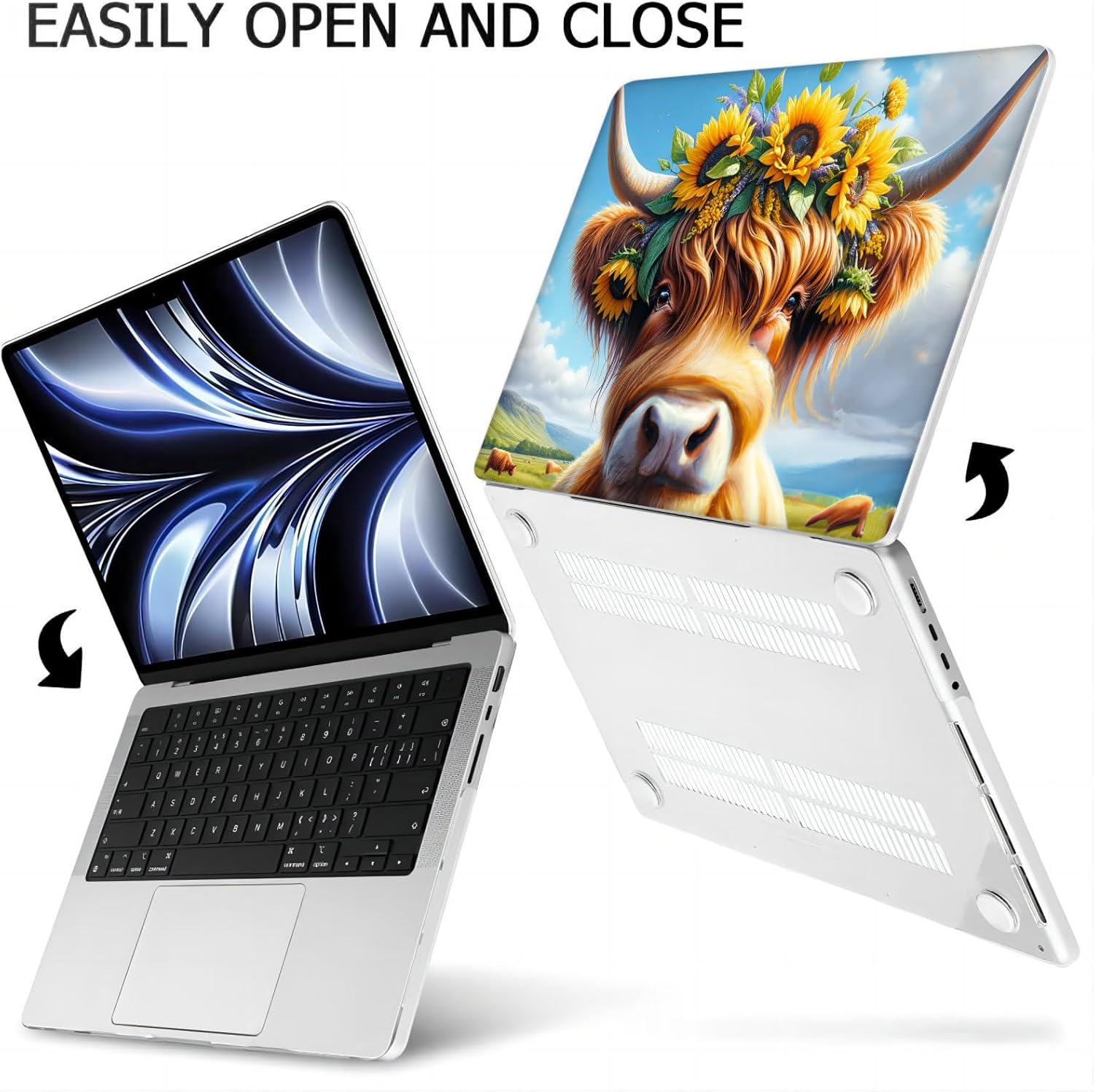 Compatible with MacBook Neo 13-inch, Hard Shell Case with Keyboard Cover and Screen Protector (A3404 A18 Pro chip, 2026 Release) - Highland Cow MC22957
