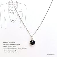 Vista 140 de Round Pendant Necklace, Natural Gemstones, Labradorite, Rainbow Moonstone, Crystal, Rose Quartz, Amethyst, Citrine, Sterling Silver, Handmade