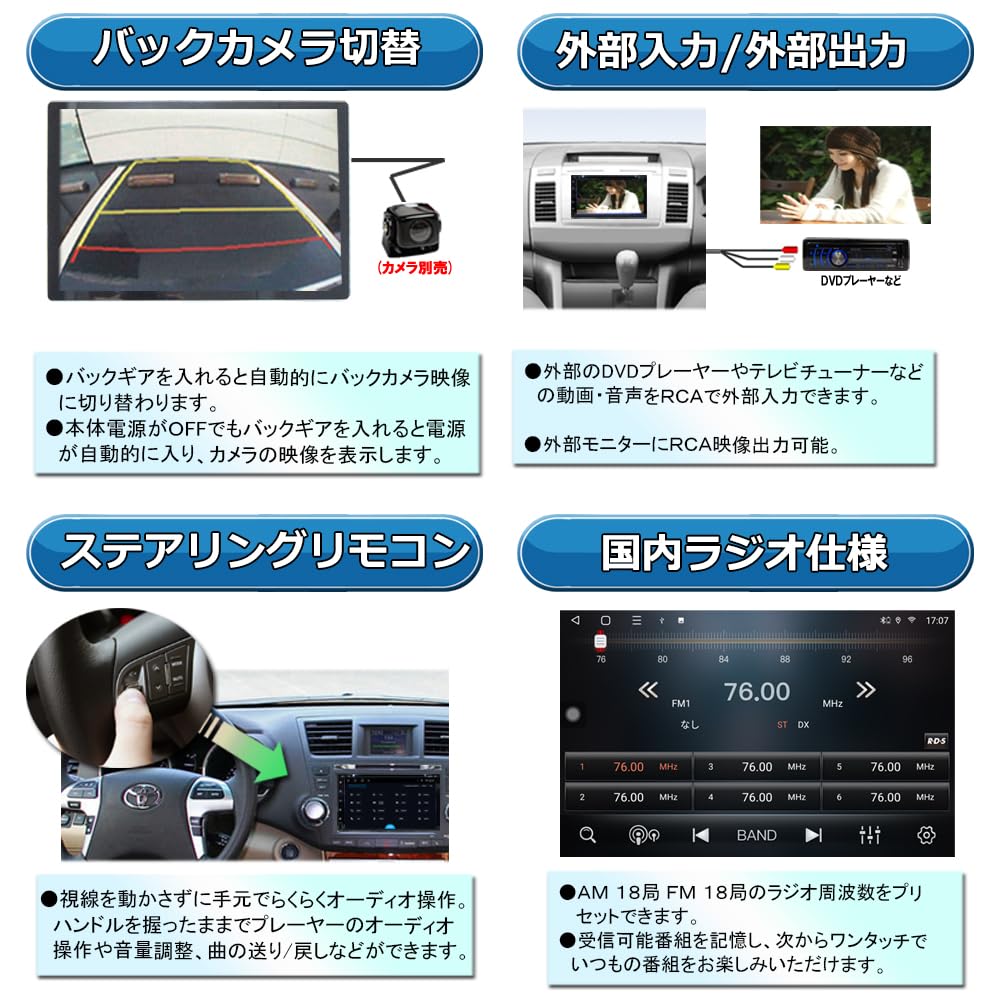Amazon.co.jp: WOWAUTO 13.3インチ 2DINカーナビ Android 10.0 4GB RAM