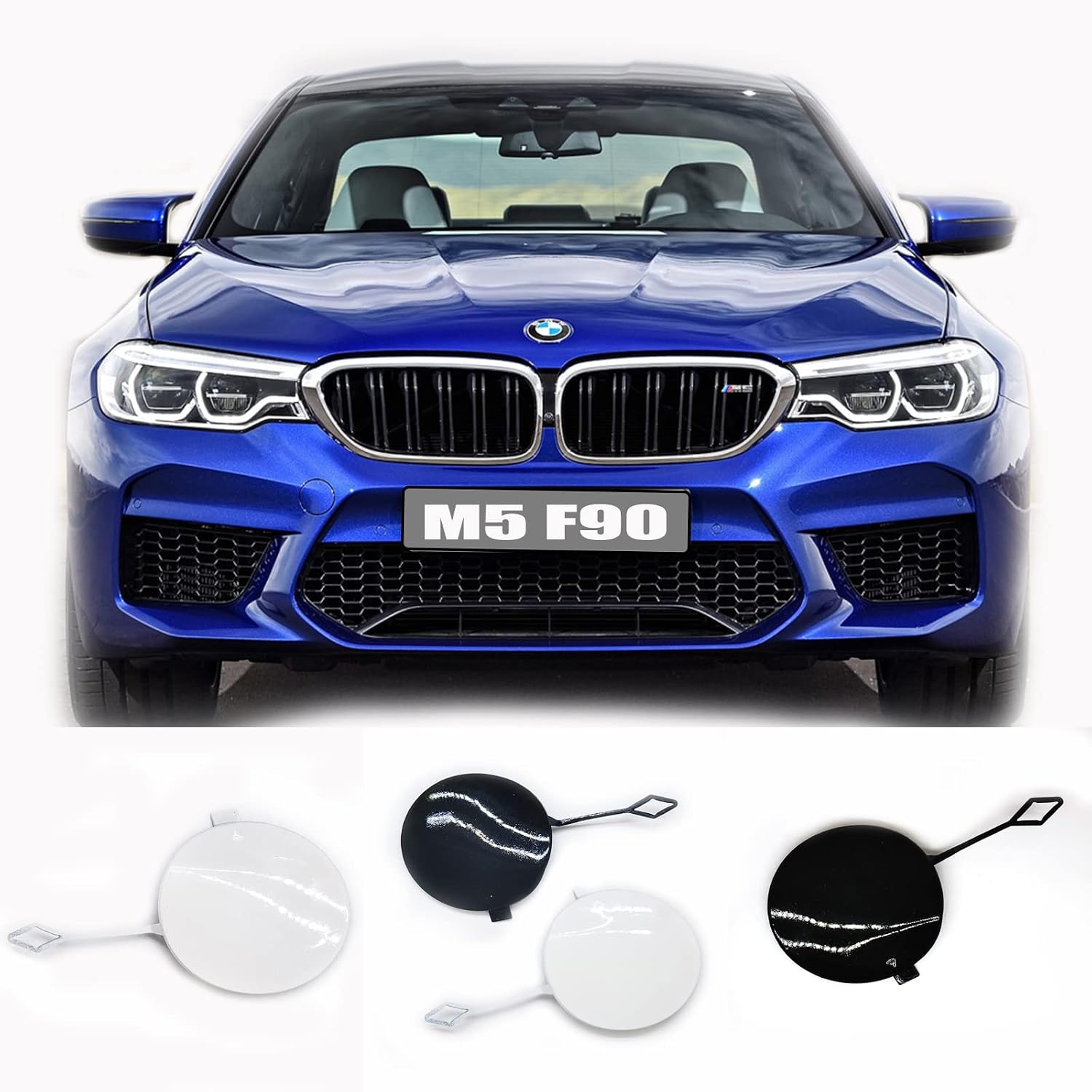 Front Tow Cover for 18-23 BMW M Series M5 F90 Fit Sedan 4door Competition CS 2018 2019 2020 2021 2022 2023 Bumper Hook Eye Cap 51118073722