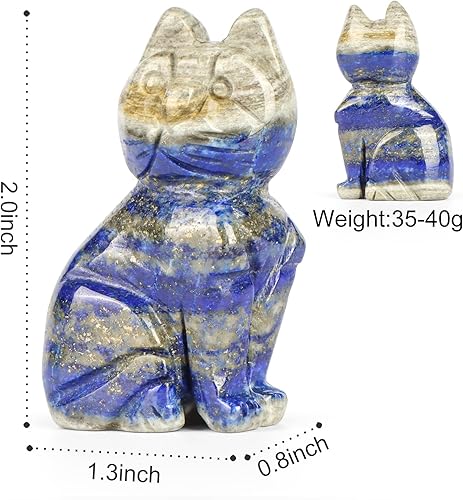 Miniatura 2 de Artistone Figura de gato de aventurina verde de 2 pulgadas tallada a mano con piedras preciosas de cristal curativas para decoración del hogar con