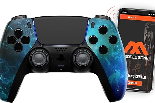 MODDEDZONE Handcrafted in USA Custom MODDED Wireless Controller for PS5 and PC - With Unique Smart Mods, Best For FPS Games - Gamepad for