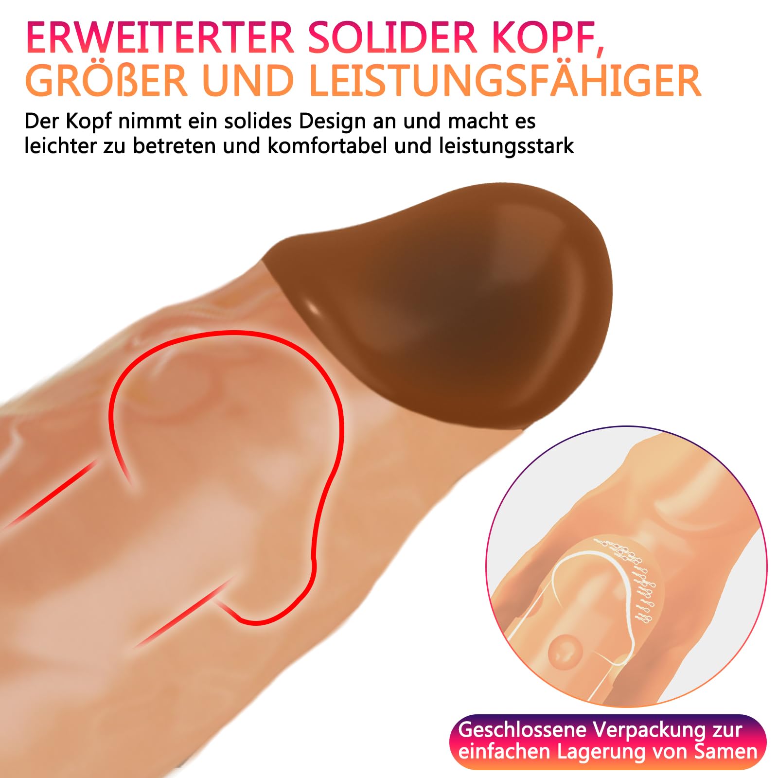 Manicotto per pene XXL 28 cm 5 cm Giocattoli sessuali per coppie Color carne
