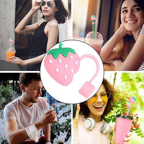 Miniatura 7 de ABOOFAN 2 fundas de silicona para popotes reutilizables, tapas para pajitas reutilizables