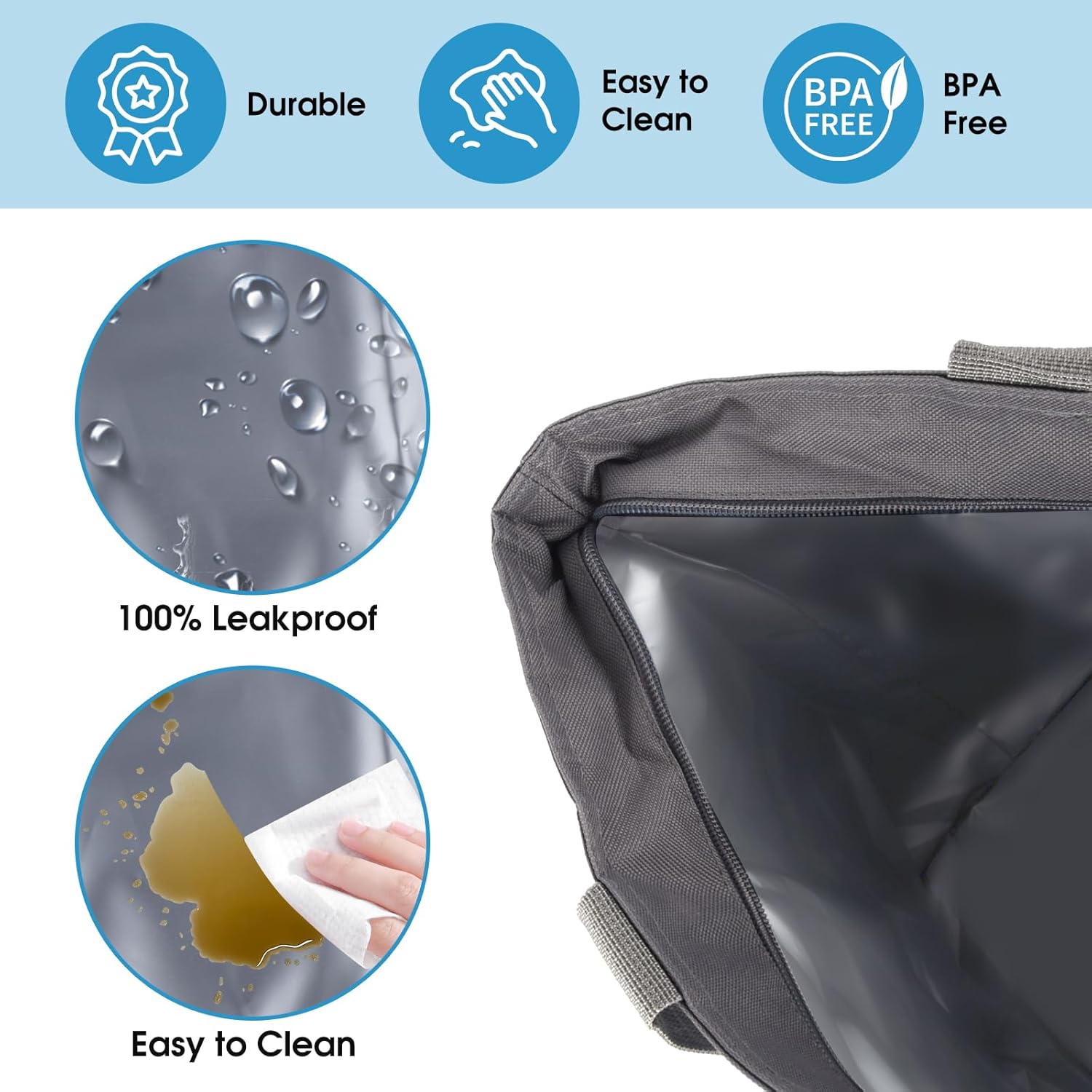 Insulated Cooler Bag, Reusable 30 Cans Insulated Bag, Soft Portable Grocery Bags for Shopping Food Travel Beach Camping - Image 4