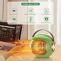 Vista 4 de Space heaters for indoor use, mini portable heater desk heater for office,2S Efficient Heating, Tip-Over & Overheat Protection, Quiet Small Desk
