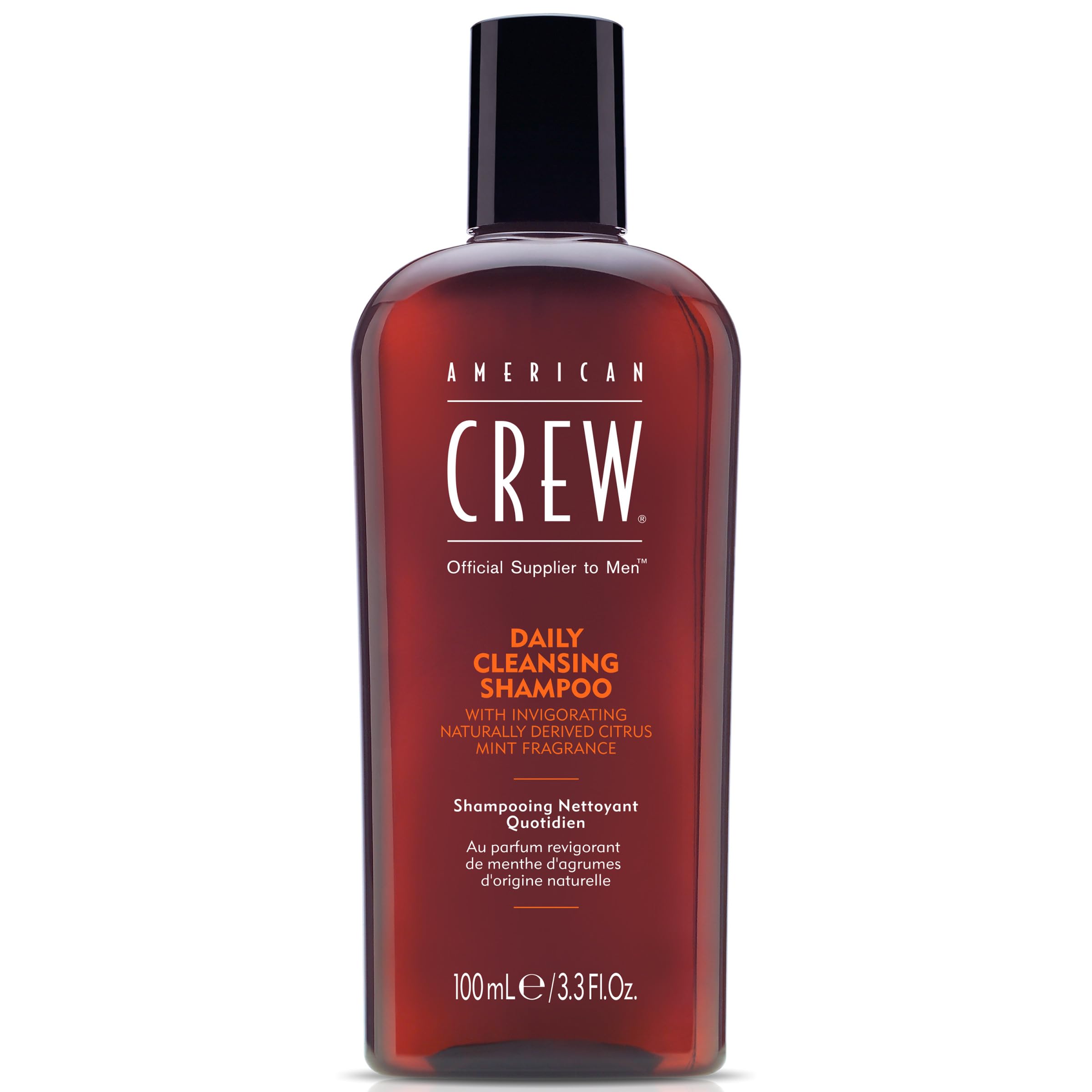 American Crew Shampoo for Men, Daily Cleanser, Naturally Derived, Vegan Formula, Citrus Mint Fragrance, 3.3 Fl Oz