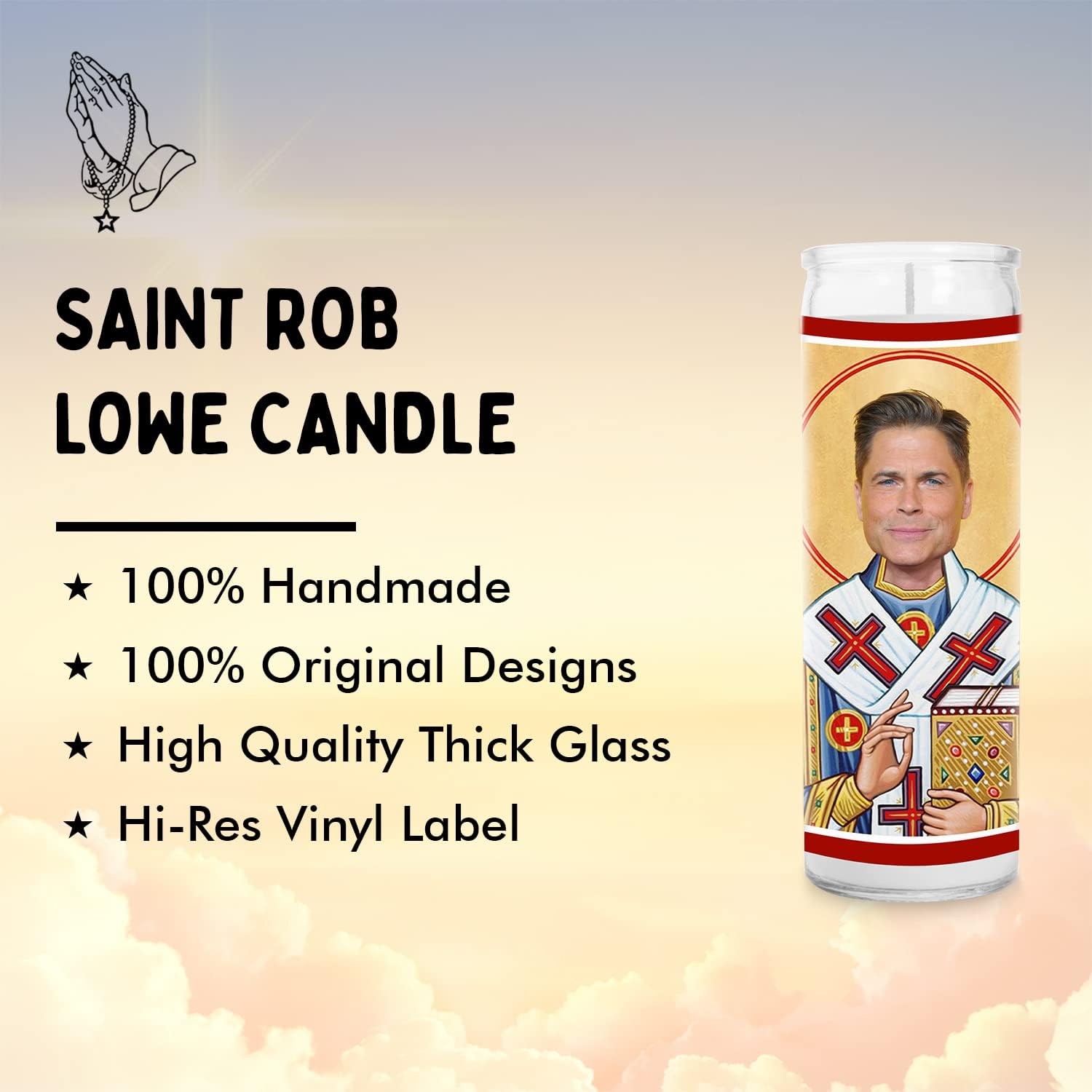 Rob Lowe Celebrity Candle – Unscented Handmade Soy Wax Candle – Unique Gift for Parks and Recreation, West Wing TV Show Fans – 80s Movie Actor