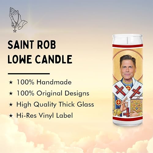 Miniatura 2 de Rob Celebrity - Vela de oración de celebridad, vela de santo, votiva de cristal de 8 pulgadas, hecha a mano en Estados Unidos, regalo novedoso para