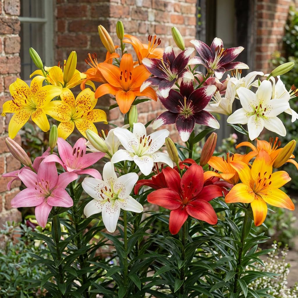 Bulbi Fiori Perenni da Esterno - 15 Bulbi di Giglio Asiatico Collezione Sogno di Primavera - 5 Varietà e Colori - Piante e Fiori Esclusivi dall'Olanda - per giardino e vaso (non semi, non artificiali)