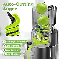 Vista 3 de Cold Press Juicer, 5.8" Wide Feed Chute Juice Extractor Machine with 400W, High Juice Yield, Slow Masticating Juicer for Whole Vegetables & Fruits