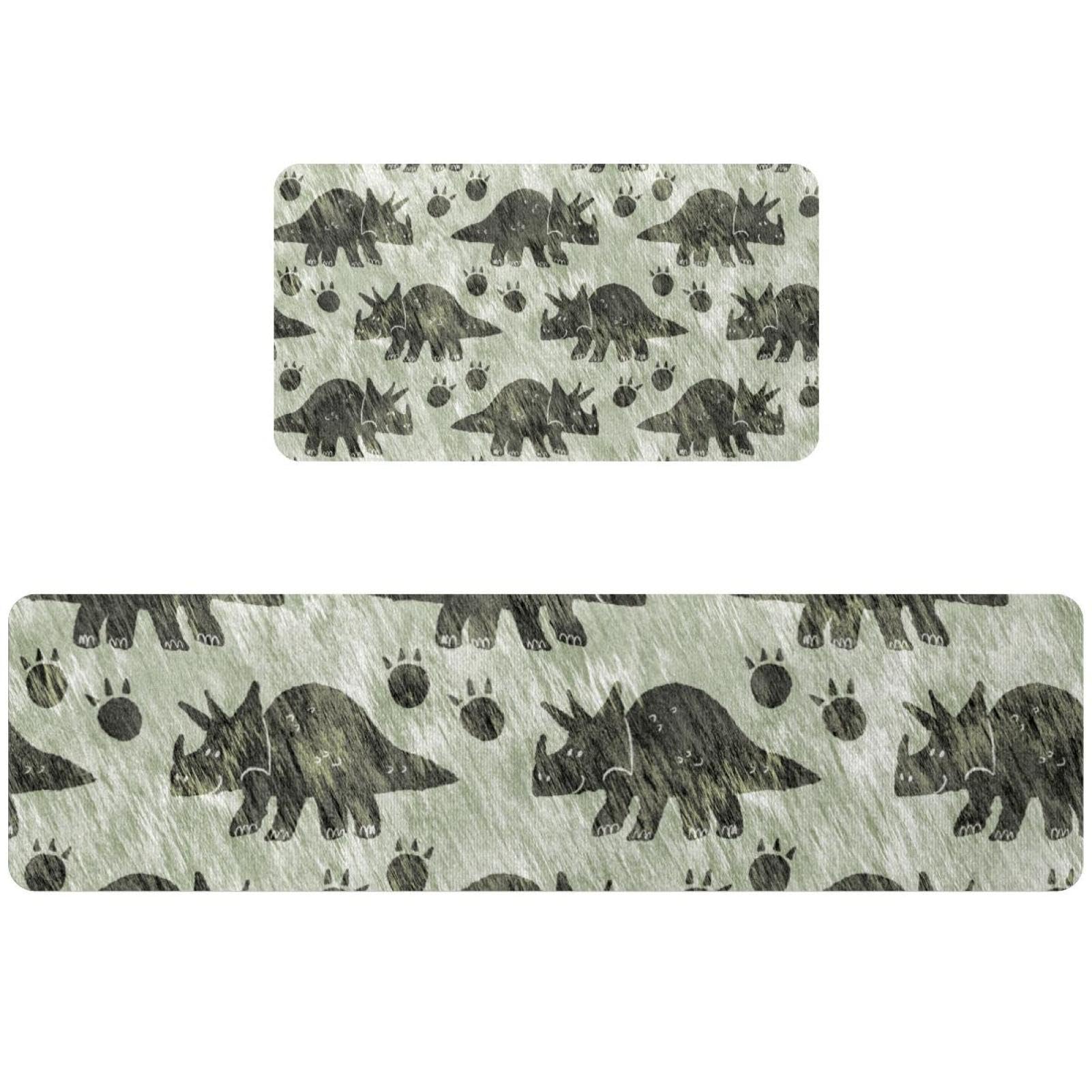 Alfombrillas de cocina de dinosaurio lavables y antideslizantes para el pasillo pack de 2