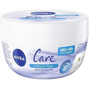 Nivea Creme Care Intensive Care, Face and Body Care for 48 Hours of Intensive Moisture, Fast Absorbing & Non-Greasy Moisturis