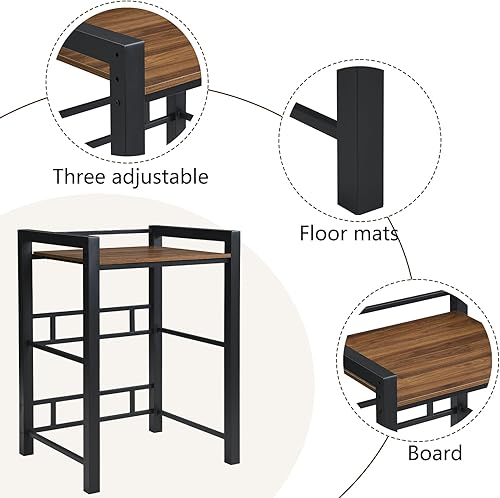 Miniatura 3 de Soporte portátil para lavadora y secadora, estante de acero resistente sobre lavadora y secadora, organizador de lavandería con laminado ajustable,