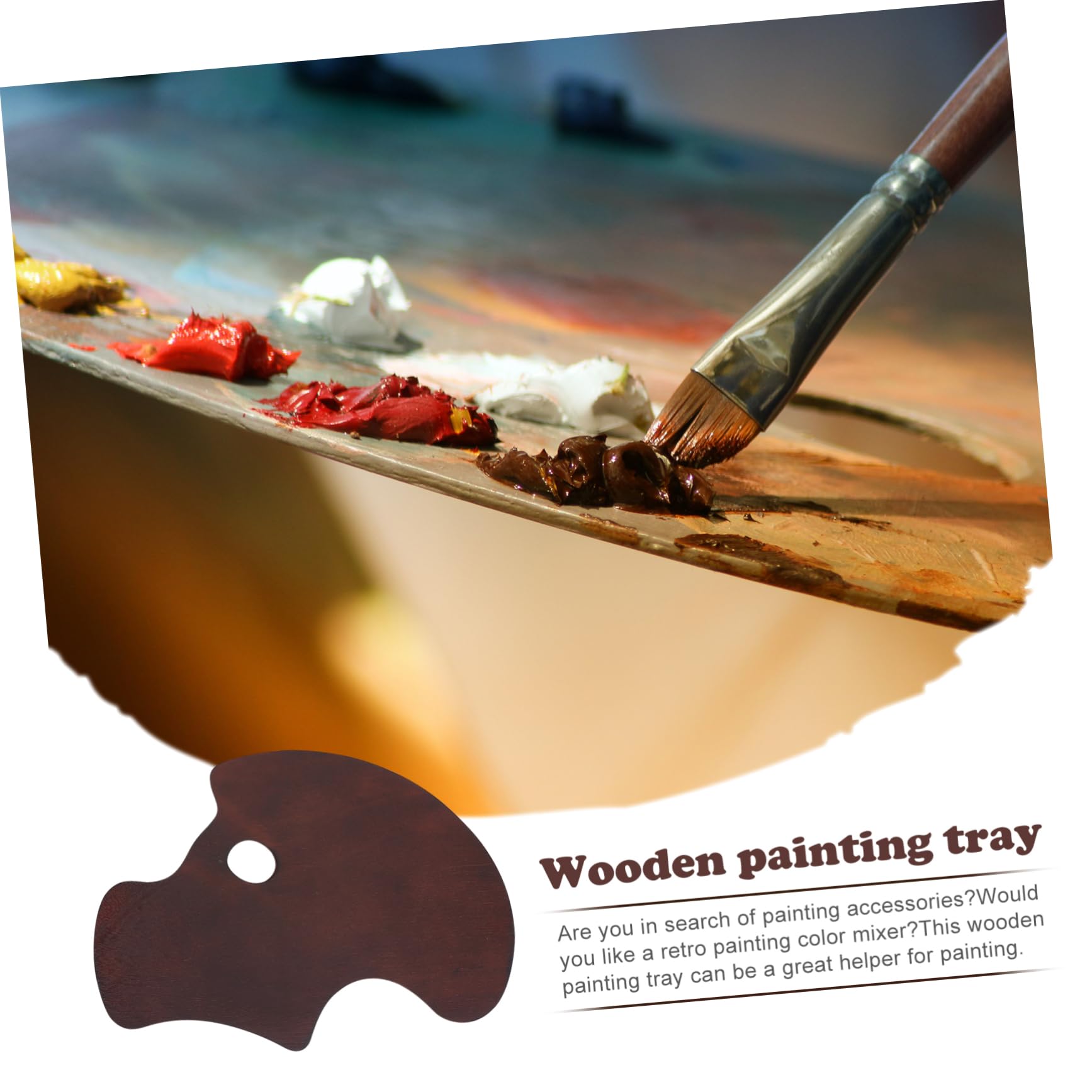 Holz Mischpalette für Selbstgemacht Kunstmalerei, 1 Stück Farbmischbrett