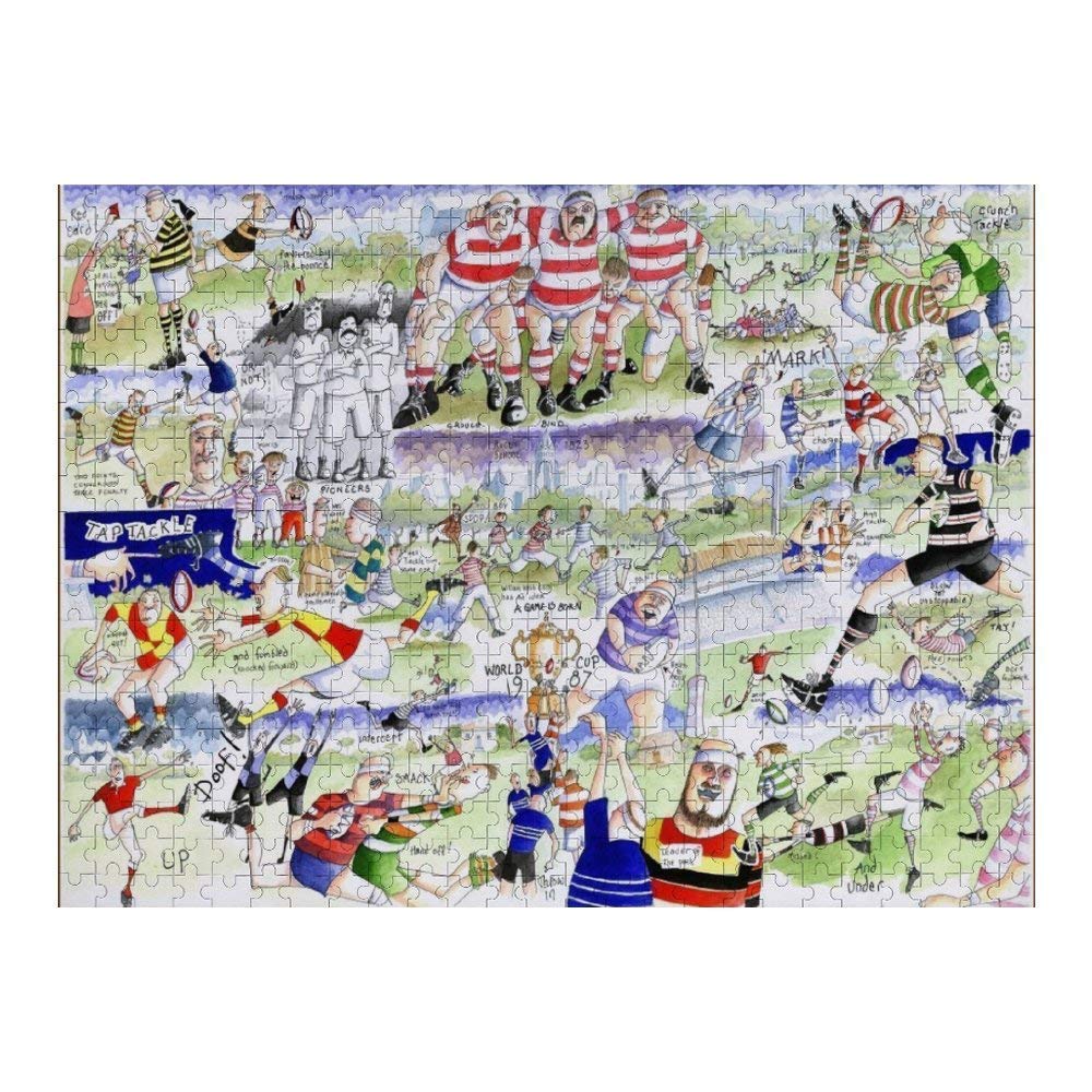 Hunnry Rugby Jigsaw Puzzle 1000 Piece for Adults & Families Classic Jigsaw Fine Motif Photo Puzzle Art Collection 29 x 20inch