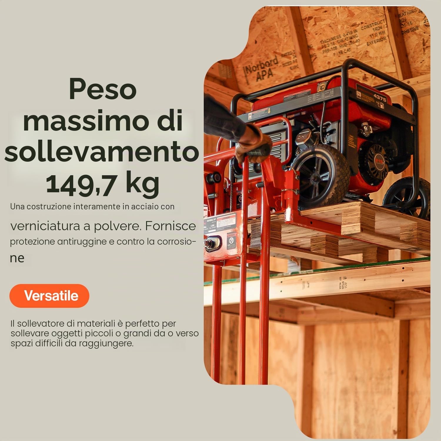 SuperHandy Impilatore per argano elevatore, carrello transpallet, tavolo elevatore, sollevamento forcella, massimo 150 kg, 101,6 cm con ruote 20,3 cm, ruote girevoli
