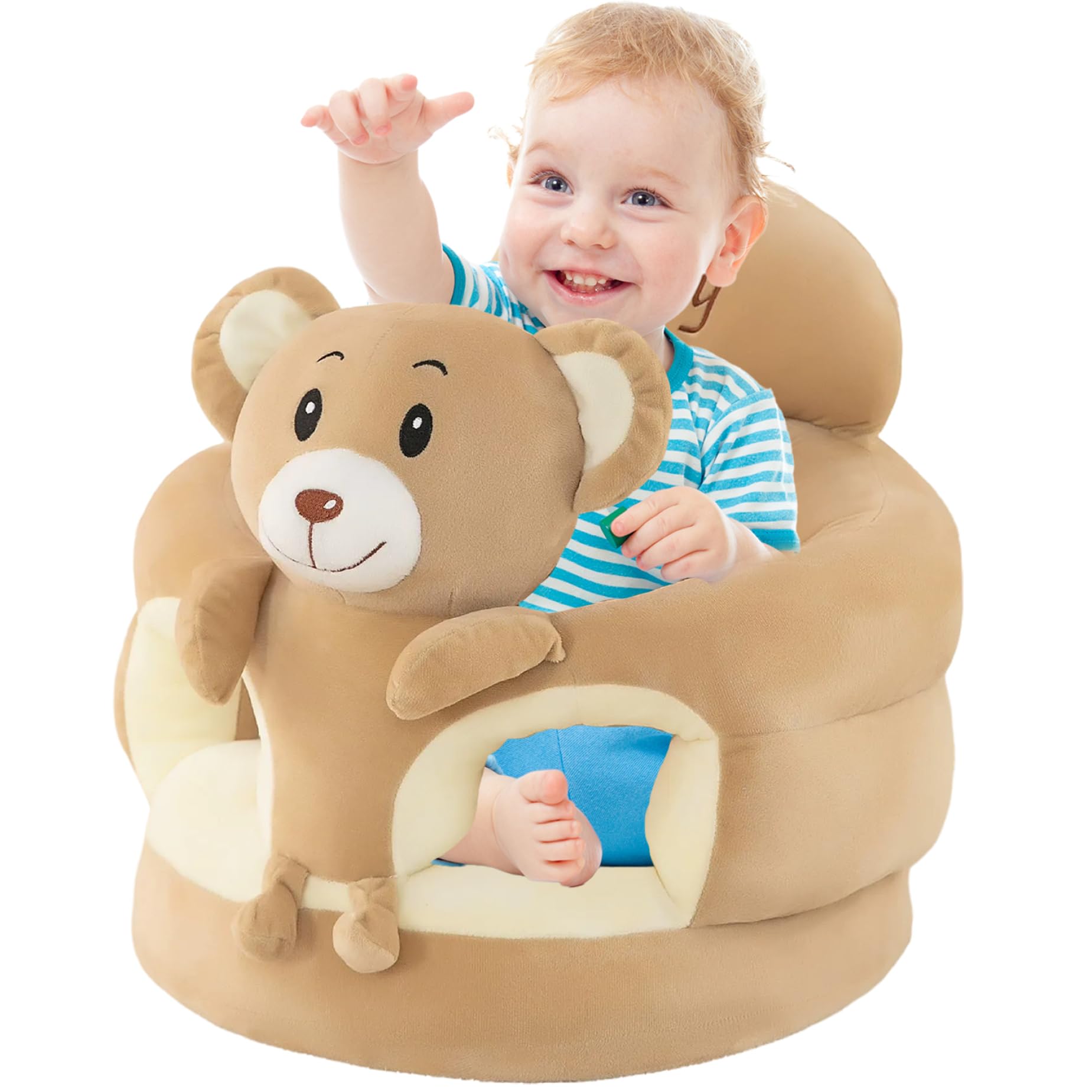 Sit-Me-Up-Bodensitz für Babys, Cartoon-Bär-Babystuhl Sit-Me-Up, tragbares Bodensofa, Kleinkind-Rückenstützstühle für Babys