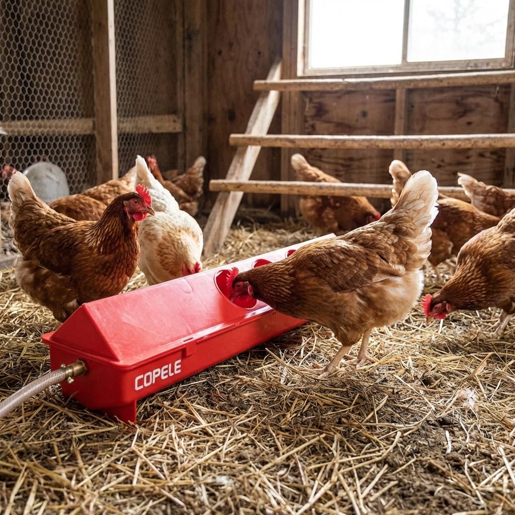 Abbeveratoio automatico galline 50 cm, misure 51x12x12 cm