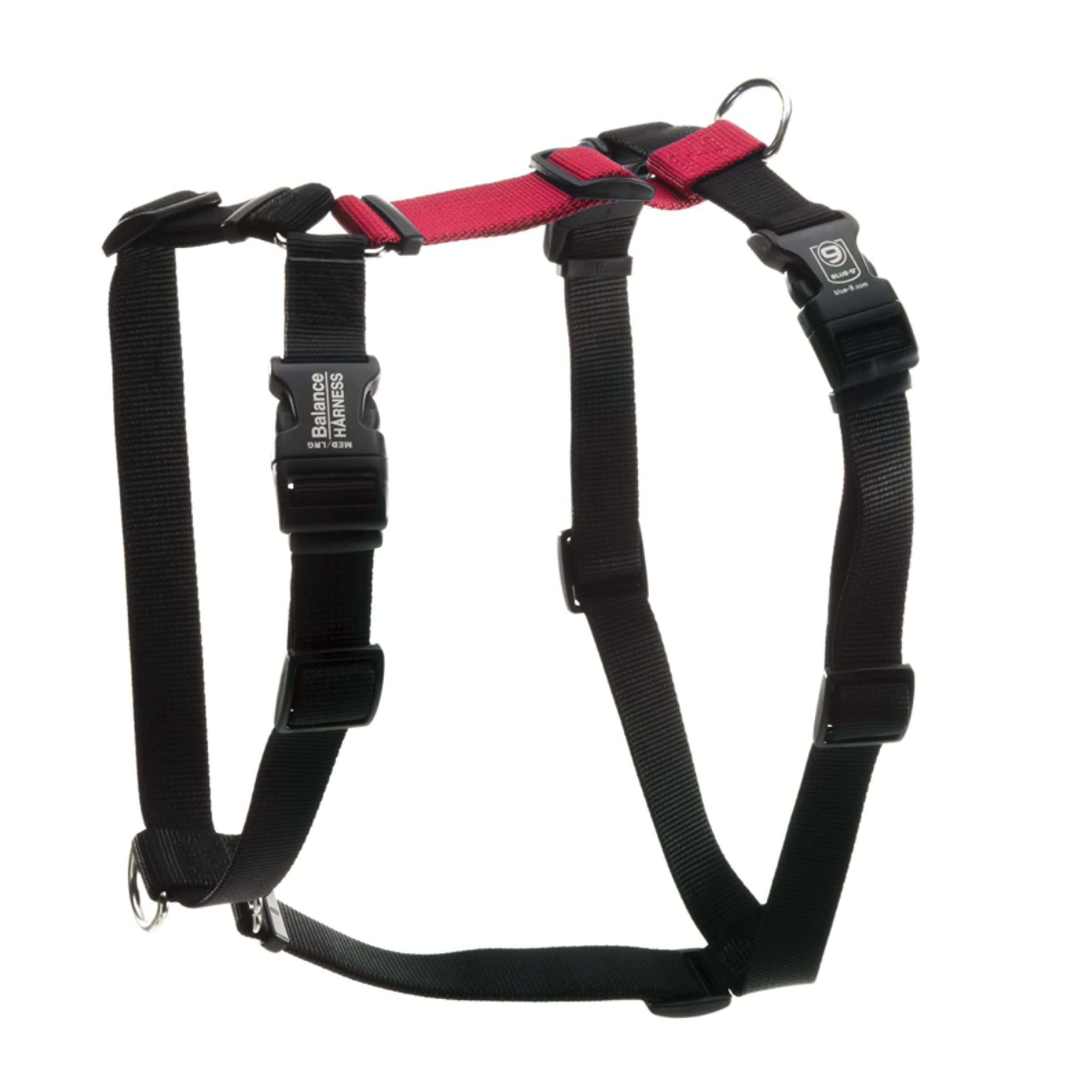 Blue-9 Buckle-Neck Balance Harness, Fully Customizable Fit No-Pull Harness, Ideal for Dog Training and Obedience, Made in The USA, Red, Small