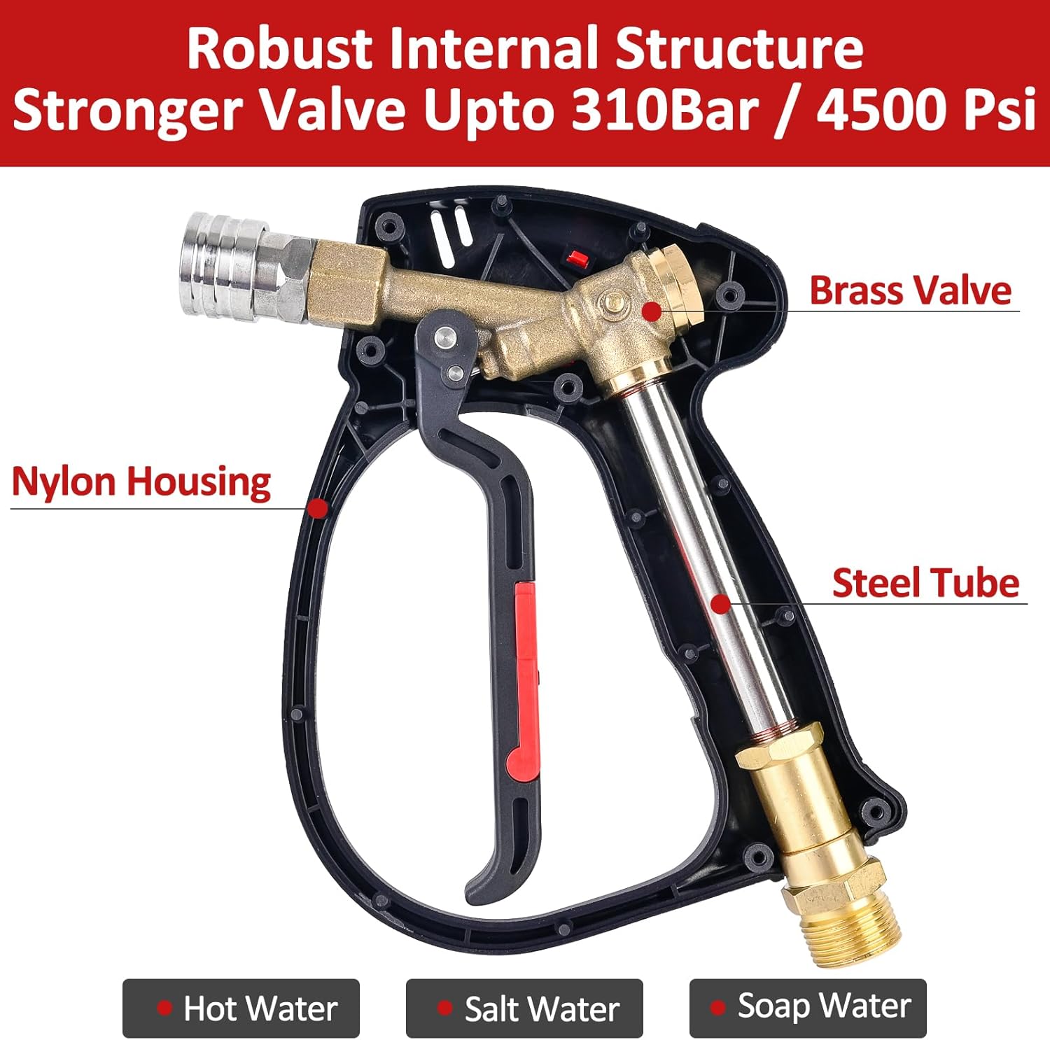 High Pressure Washer Spray Gun & Foam Cannon 32oz & Kink Resistant Hose 32ft Kit, Short Handheld & Water Hose Set, Compatible with Some of Ryobi, Greenworks, CRAFTSMAN Portland Most Brand Power Washer