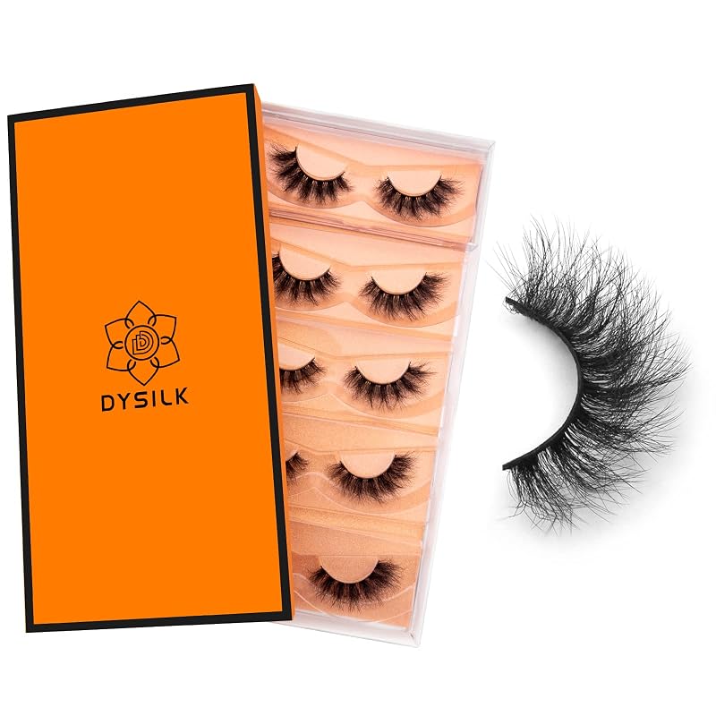 Cílios postiços DYSILK Fluffy-16mm com efeito faux mink, 5 pares