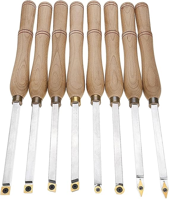18.8" Full Size Carbide Wood Lathe Turning Tool Set, Woodworking Lathe