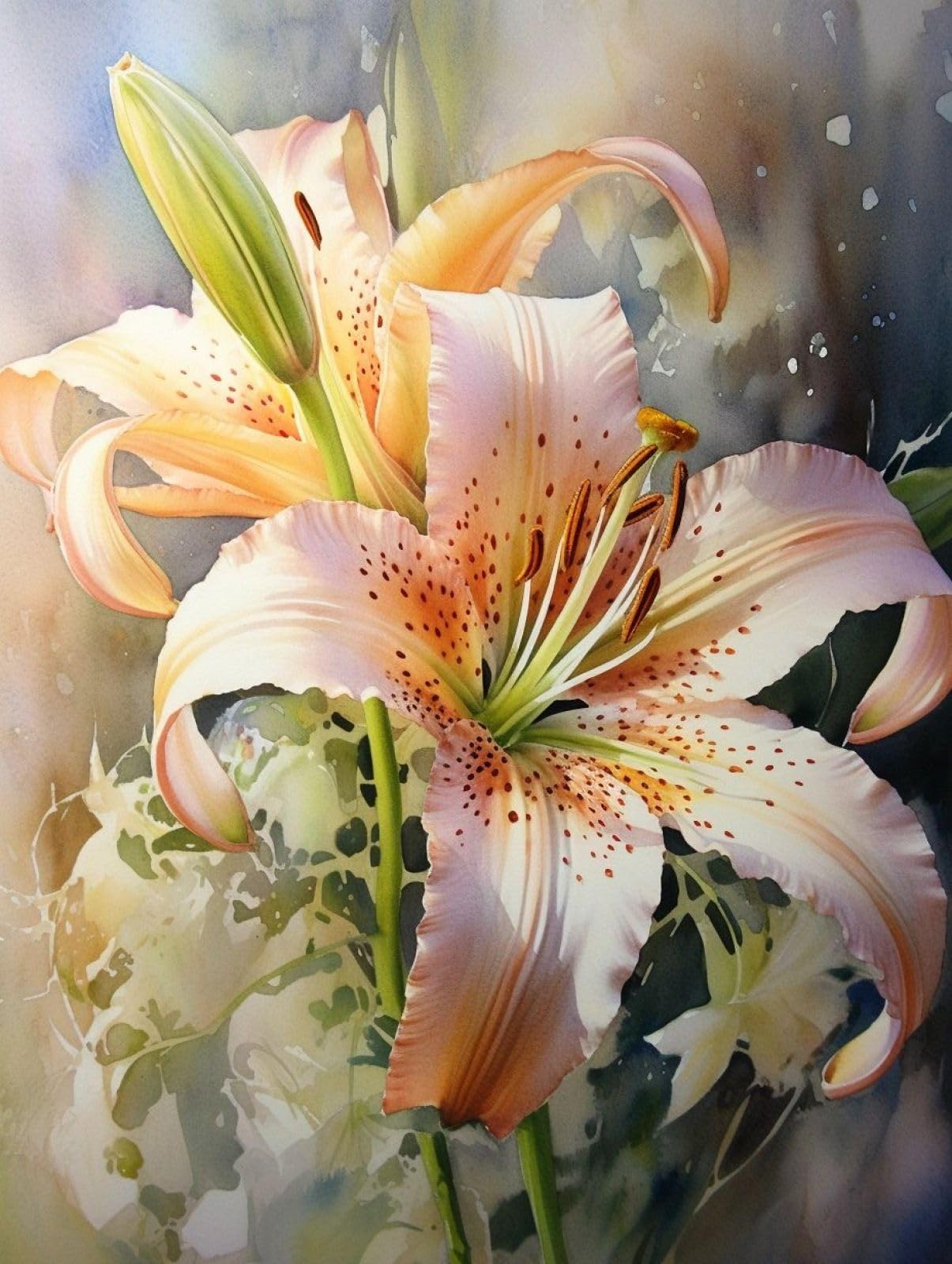 ECUCU Diamond Painting - Rosa Magnolien Blüten DIY Bild 30x40cm Mit 5D Diamanten