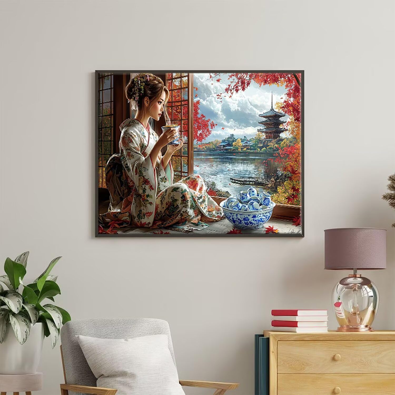 DIY 数字 油絵 塗り絵 キット 日本の芸者 デジタルペイント数字油絵 数字キット塗り絵 大人 子ども手塗り DIY絵 デジタル油