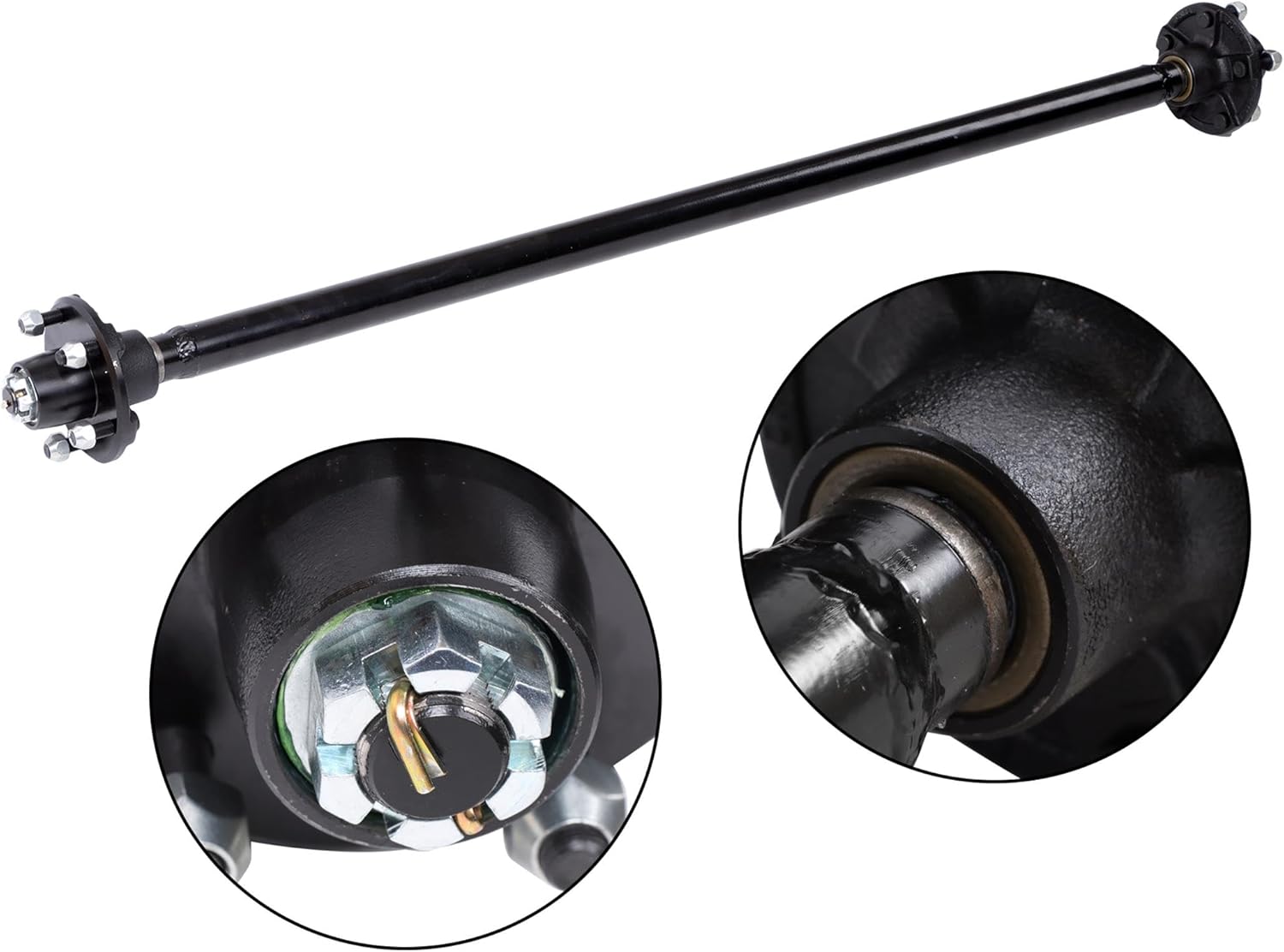 Trailer Axle 2000 lbs Axle Beam 5 Lug Trailer Axle 52 inch Hub Face