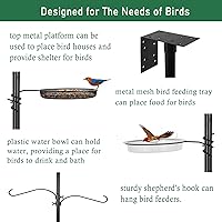 Vista 2 de Bastón de comedero de pájaros ajustable de 80 pulgadas para exteriores, resistente, base de 5 puntas, kit de poste de comedero de pájaros