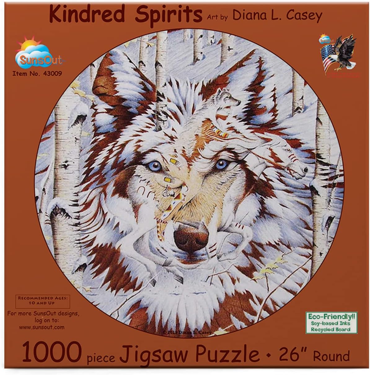 SUNSOUT INC - Kindred Spirits - 1000 pc Round Jigsaw Puzzle by Artist: Diana Casey - Finished Size 26" rd - MPN# 43009