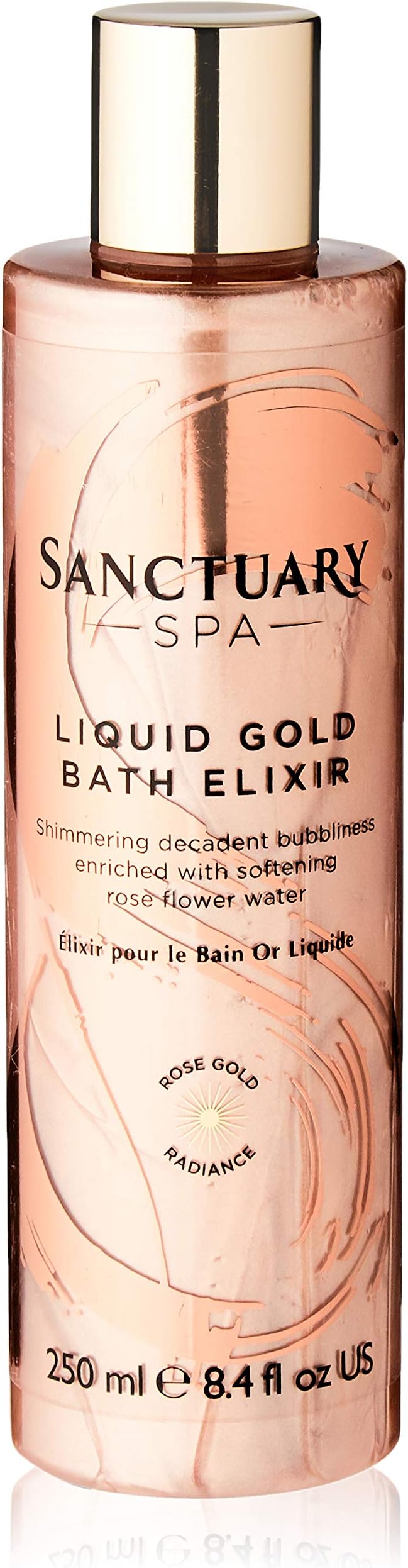 SANCTUARY SPA Bubble Bath, Liquid Gold Bath Elixir, Foaming Bath Soak, 250 ml