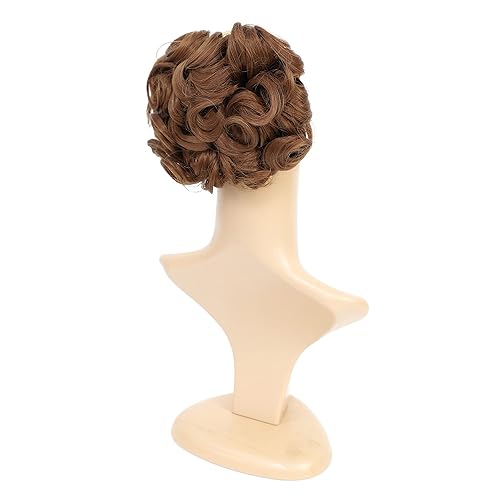 Miniatura 4 de SWACC - Cabello corto y rizado desordenado Extensión de moño Peines de pelo de estiramiento fácil Clip en extensión de cola de caballo Bandeja de