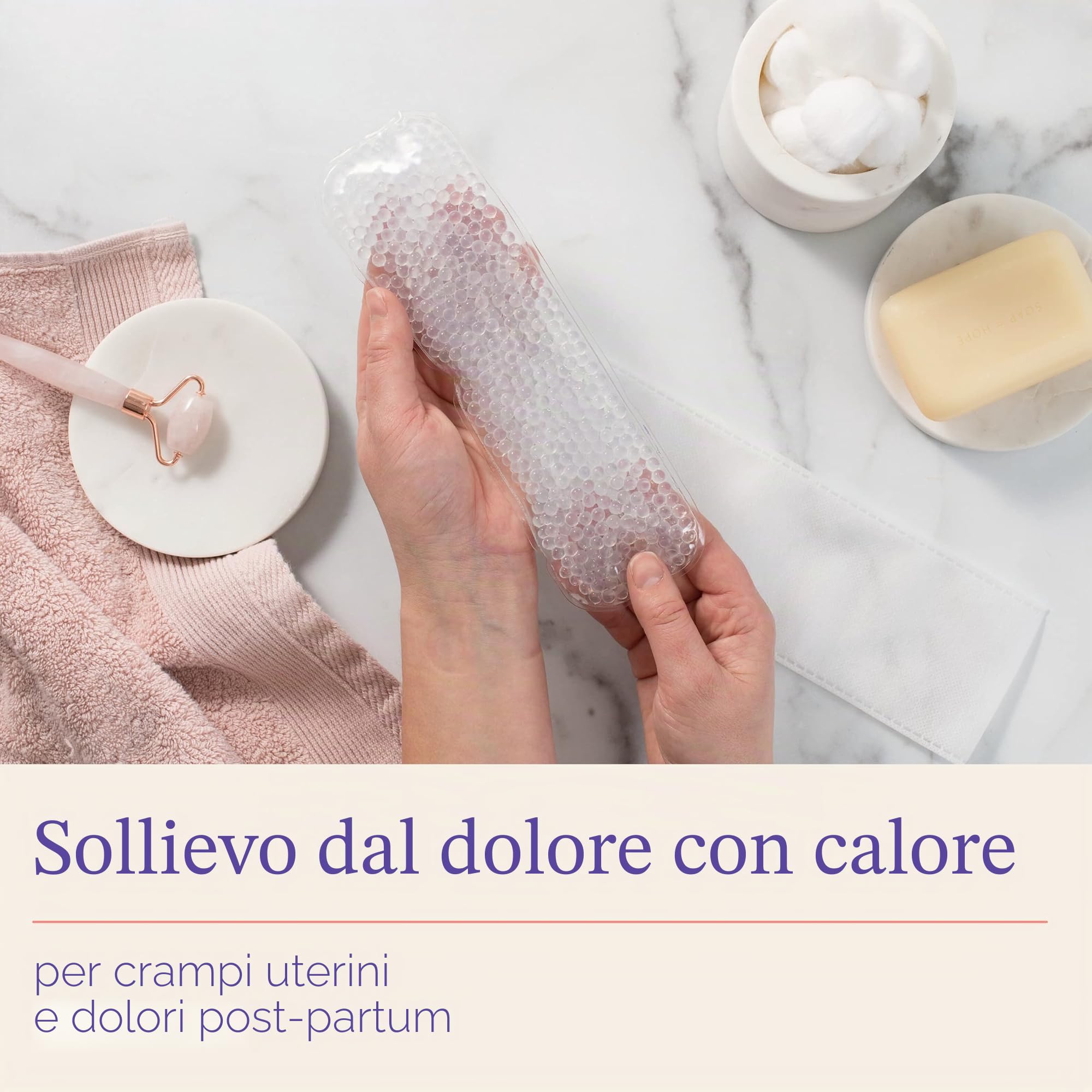 Lansinoh Cold & Warm Assorbenti di sollievo post-parto – Assorbenti refrigeranti post-parto riutilizzabili per microonde nel congelatore Recupero di elementi essenziali dopo il parto