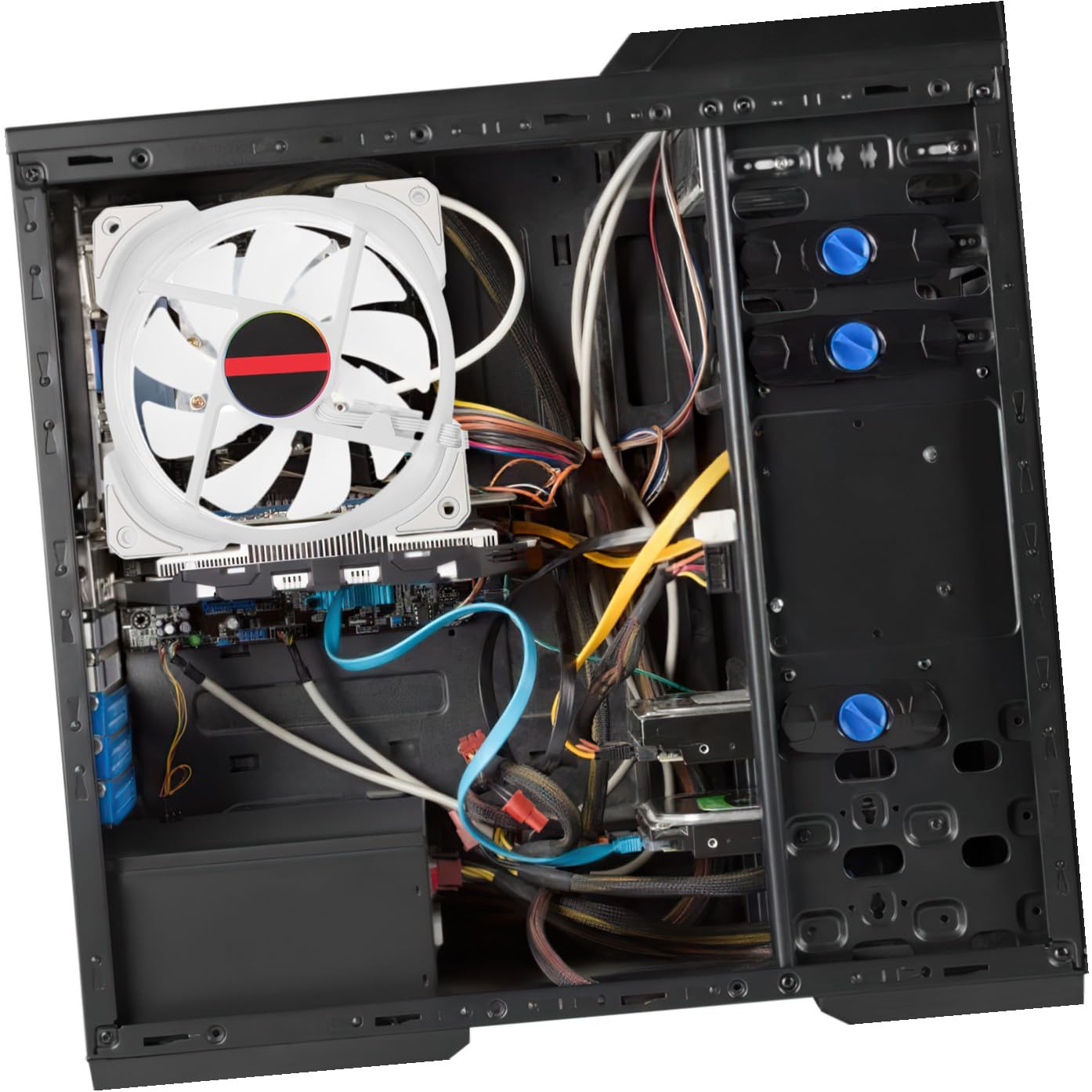 Ventilador de Refrigeración Rgb con Doble Anillo para PC Silencioso Marco Doble Iluminación Lateral Controlador Argb Incluido Ventilador Ultra Silencioso para Caja y CPU