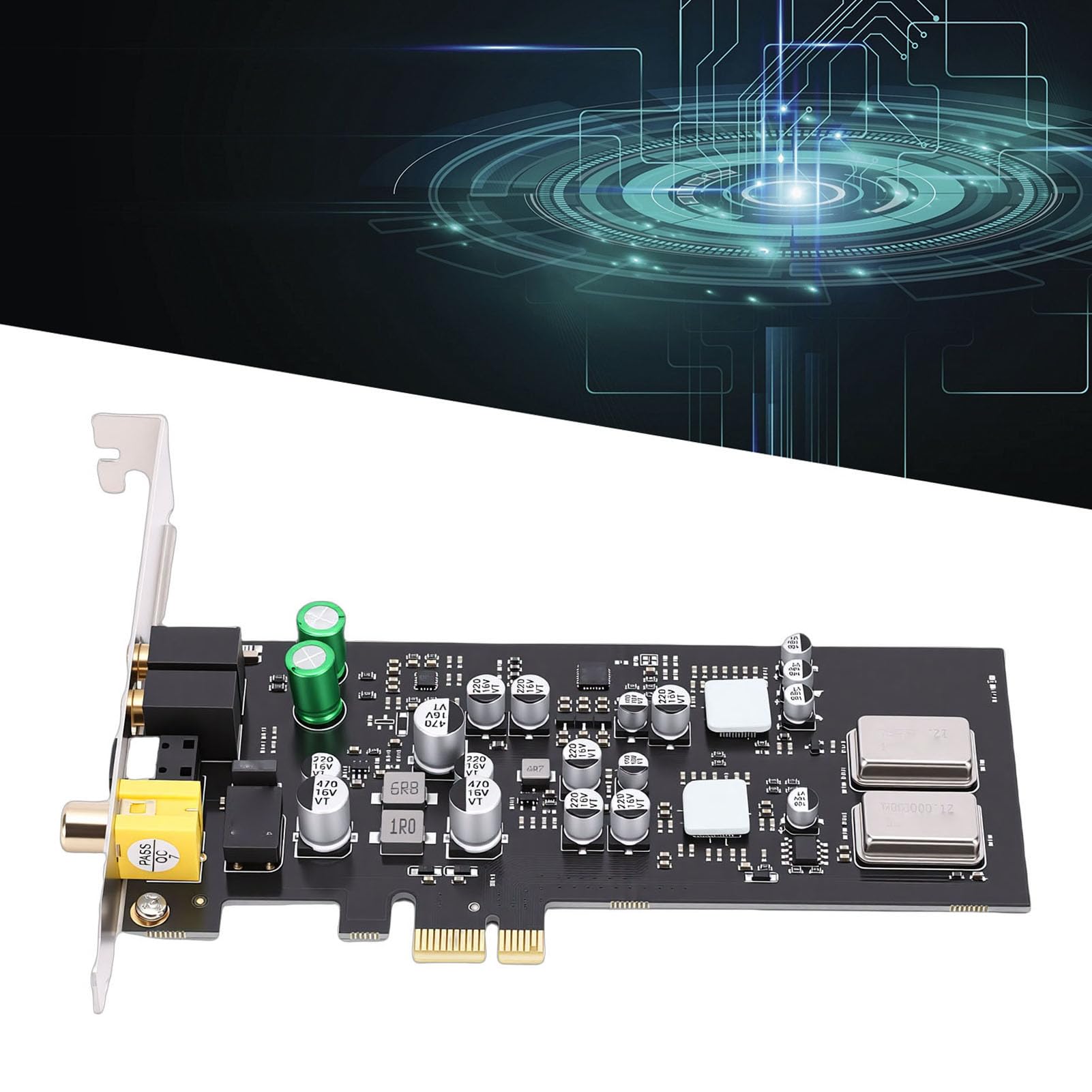 Denash Karta Dźwiękowa PCIE, Profesjonalny Dźwięk HiFi z Dwoma Przetwornikami DAC i Sterownikami Słuchawek, Obsługuje Wiele Częstotliwości Próbkowania 44,1 KHz 48 KHz 96, z