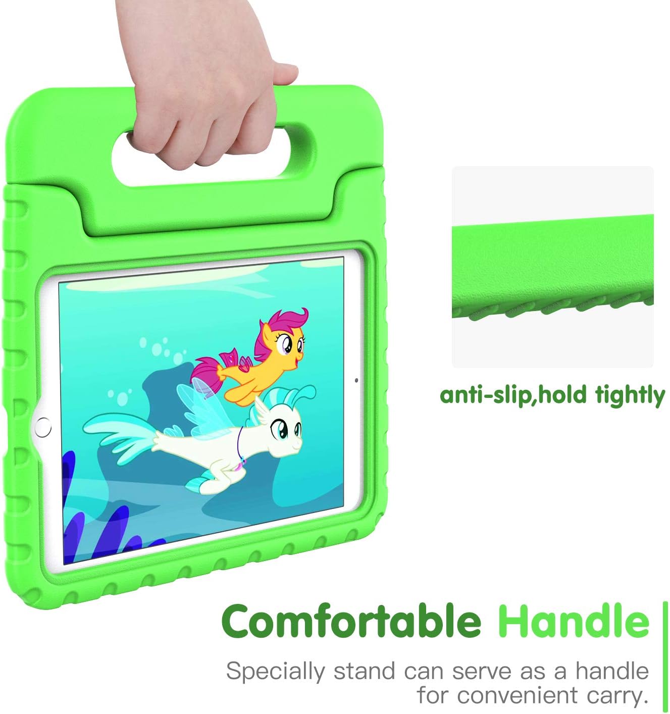 TiMOVO Cover Compatible for New iPad Mini 5th Generation 2019 Case, Shockproof Convertible Handle Light Weight EVA Kids Friendly Protective Stand Cover Case Fit iPad Mini 5 2019 - Green