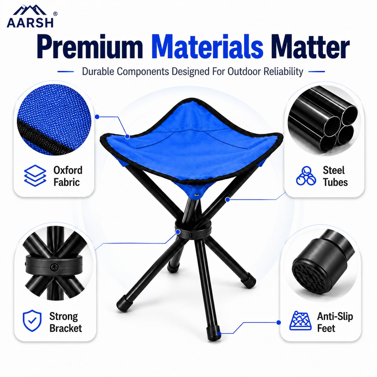 HARIHUB Foldable Camping Chair | Lightweight Outdoor Chair for Travel, Hiking, Fishing & Garden | Portable Picnic Chair 2