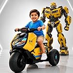 Lifelong Transformers Kids Electric Bike | Rechargeable 6V Battery Kids EV Ride On Built-in Music & LED Lights|Foot Accelerator with Pedal | BIS Certified EV Bike for 2–5 Years (LLEV999)