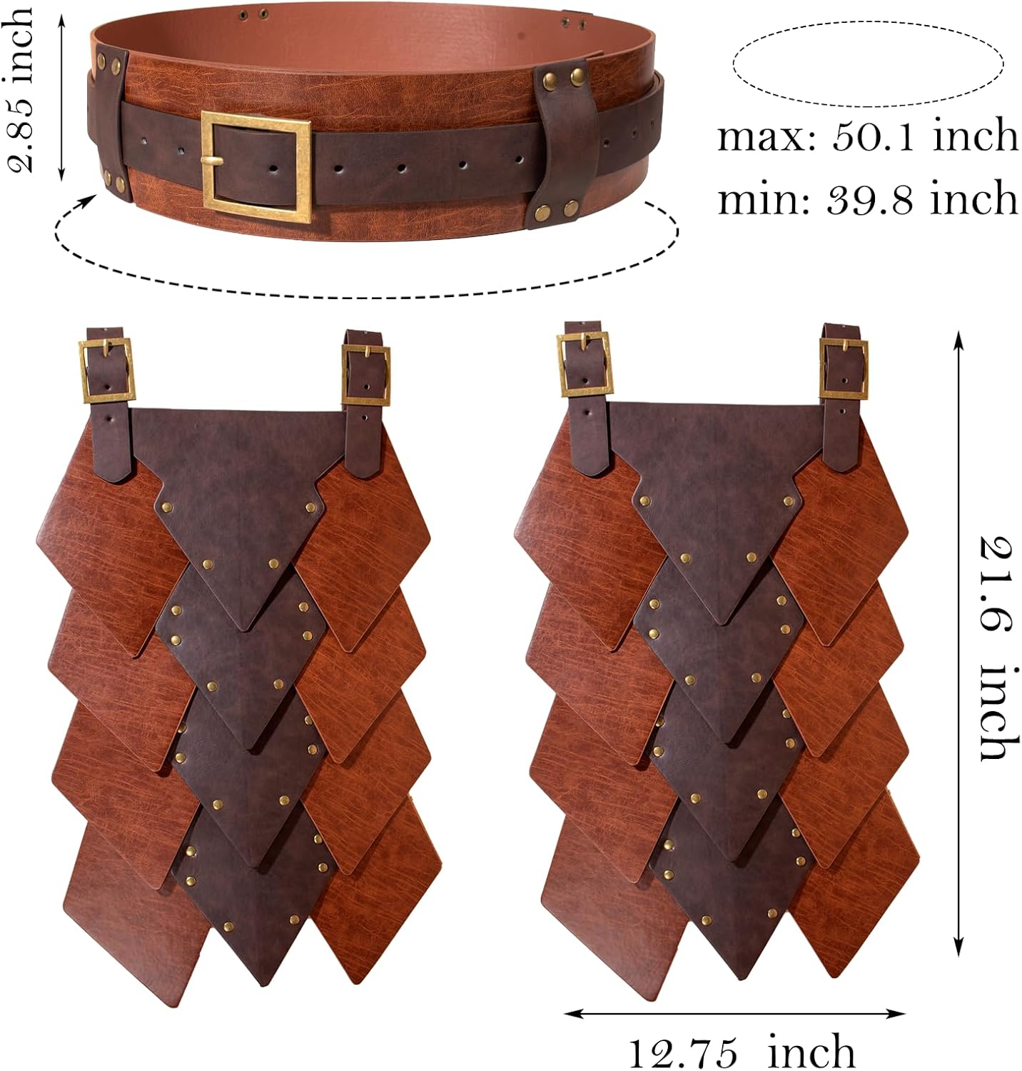 Medieval Belt Thigh Armor Retro Faux Leather Waist Guard LARP Knight Mercenary Weapon Props Renaissance Costume Accessory