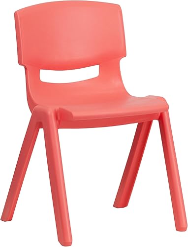 Miniatura 2 de Flash Furniture Whitney - Juego de 5 sillas escolares apilables de plástico rojo con altura de asiento de 13.25 pulgadas