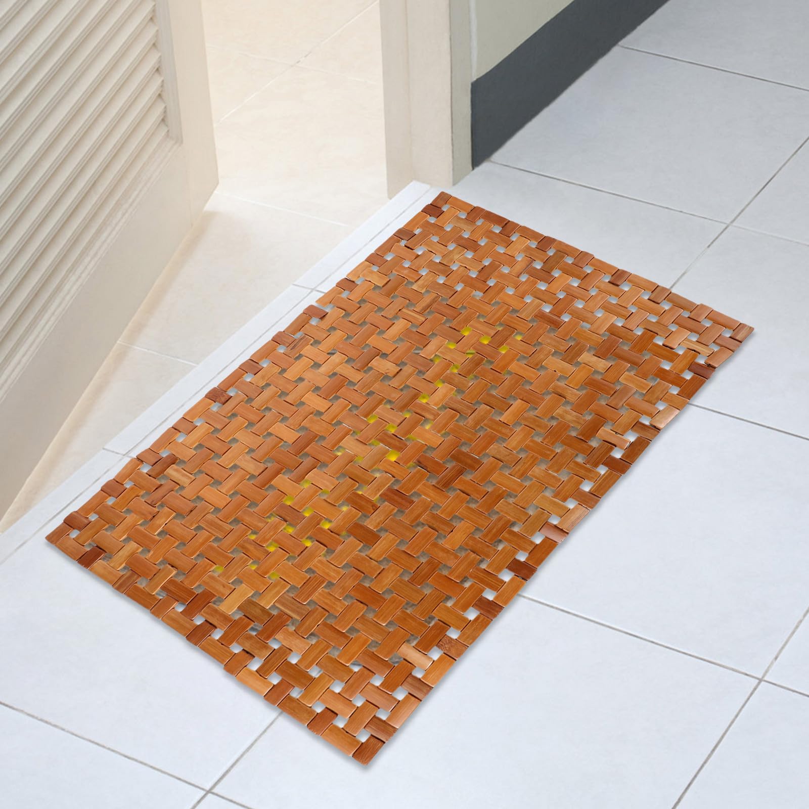 PRETYZOOM Alfombrilla de Bañera de Bambú Plegable Antideslizante para SPA