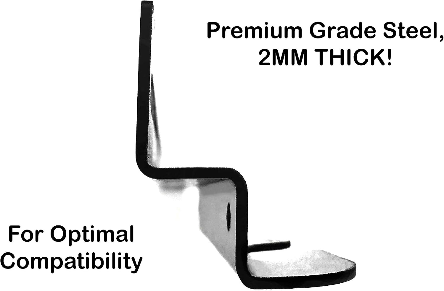 #711 Bolt-On to Hook-On Conversion Bed Frame Brackets, Bed Rail Headboard Bracket, Bed Hook Adapter Kit, (2 Pack, 0.08" Steel)