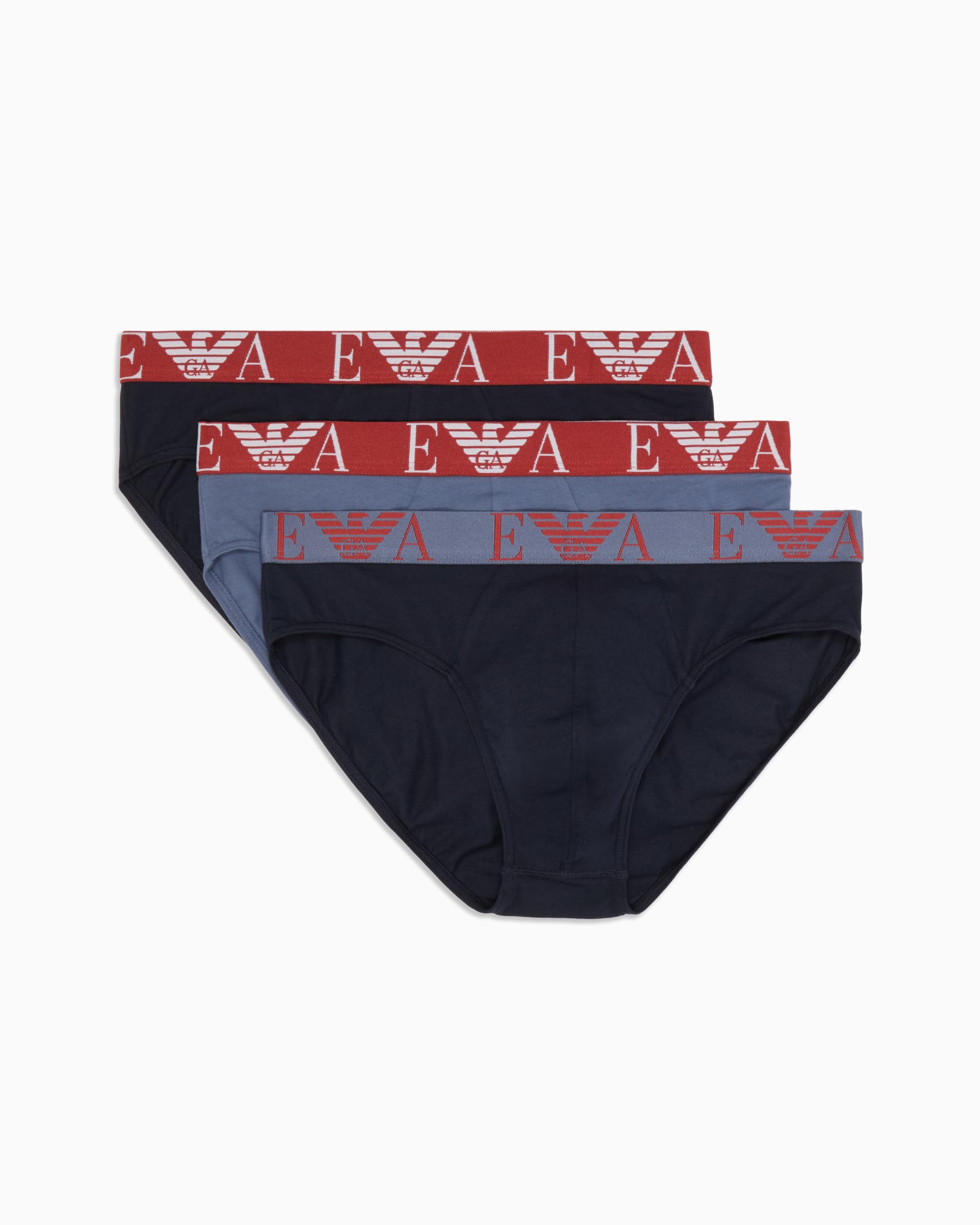EMPORIO ARMANI Man Bold Monogram 3-Pack Brief Blue XXL