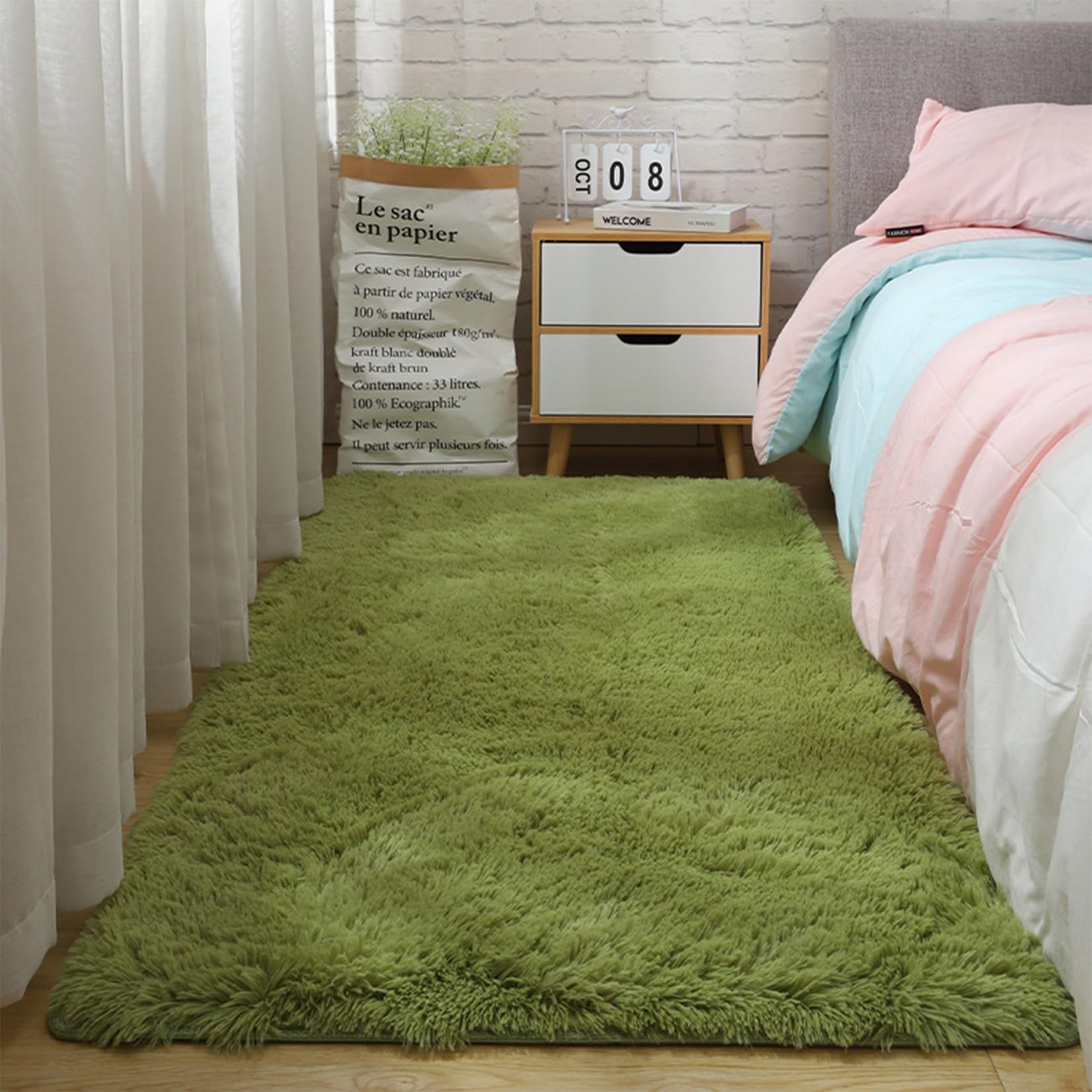 Tapis facile à nettoyer 50x140 cm moelleux pour sol froid