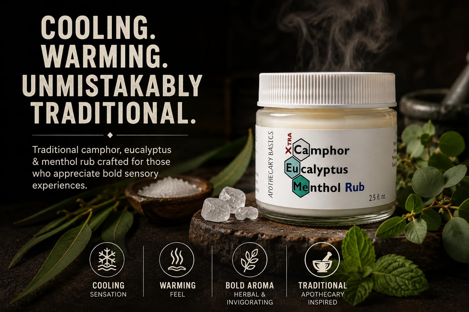 Camphor+Eucalyptus+Menthol Xtra Rub - Handmade with Menthol, Camphor & Eucalyptus - Soothing & Refreshing - 2.5 fl oz — Amazon image 2
