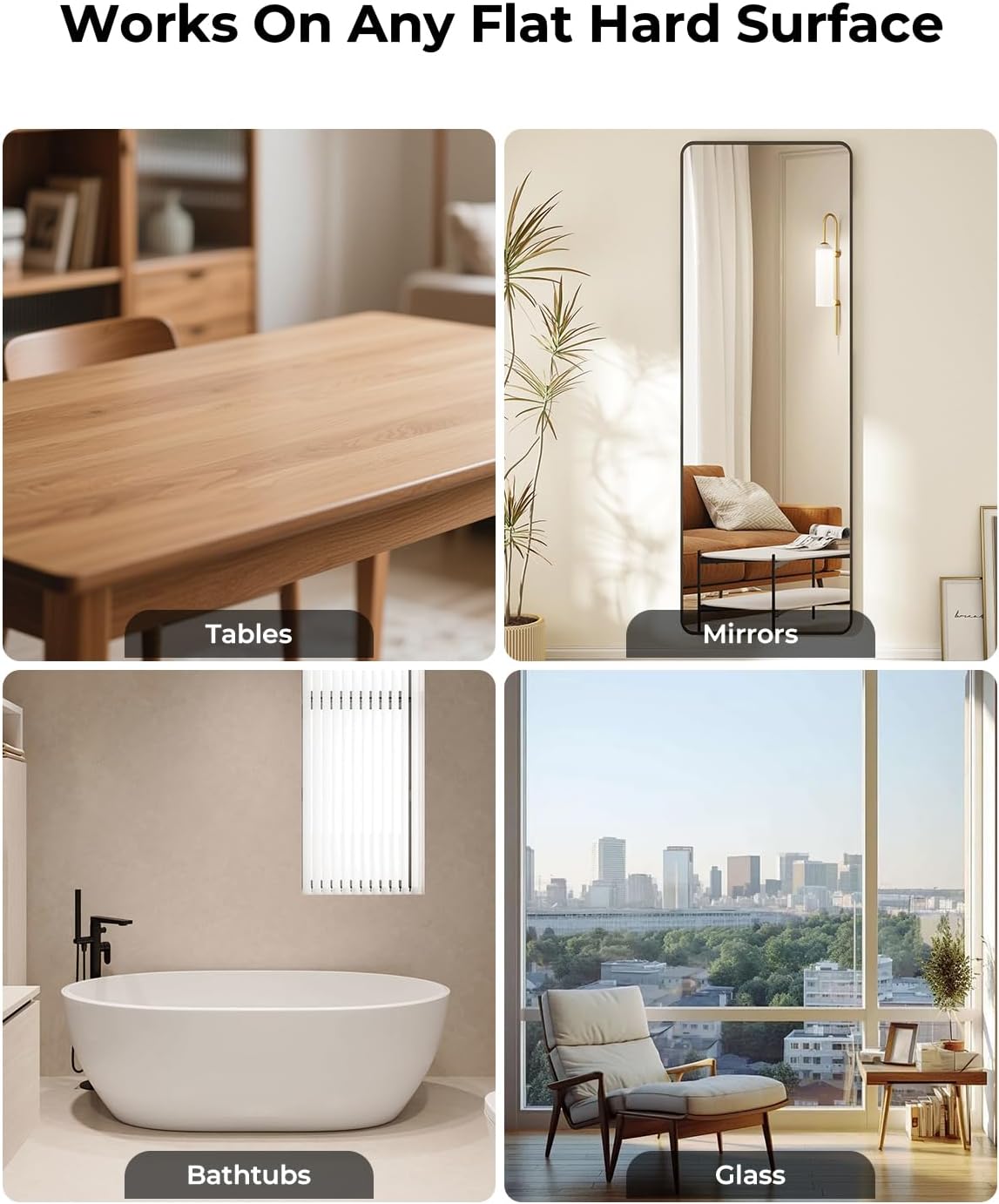 Hizero Handheld Multi-Surface Cleaner for Tables, Desks, Countertops,Glass and Mirrors – Cordless Hard Surface Cleaning Tool That Leaves Surfaces Streak-Free and Dry, No Rags Needed(H100)